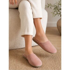 Daniel Green Pink Suede Leather Slip On Mule Slippers Shoes 8.5